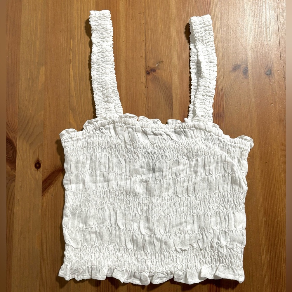 Smocked Ruffle Trim Tank Top